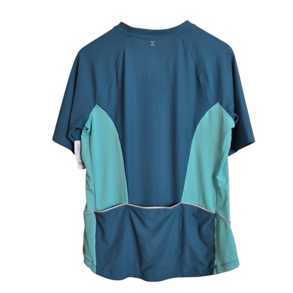 Xersion Womens Mock Neck Jersey Dragonfly Blue Green XLarge Cycling Shirt - Picture 10 of 15